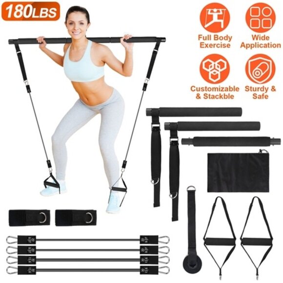 Pilates Bar Kit with 100LBS Resistance Bands Multifunctional Pilates Yoga - Picture 6 of 6